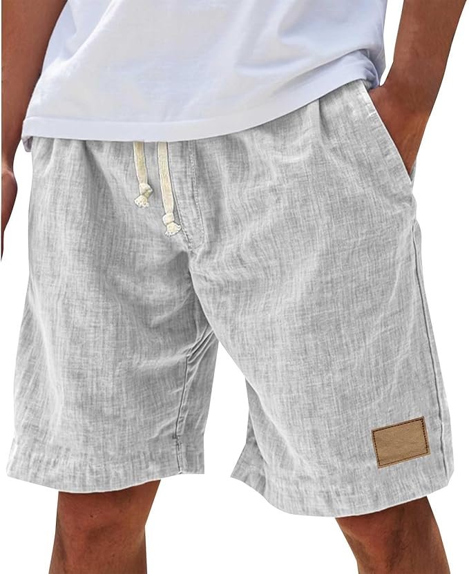 Everyday men's relaxed fit shorts for summer, drawstring comfort for warm weather activities.