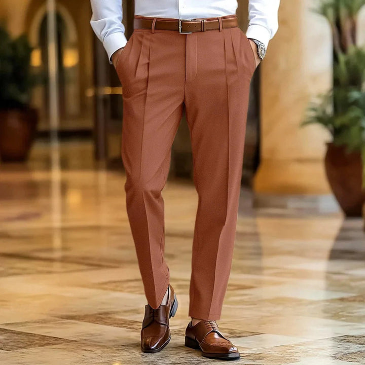 Comfortable men's relaxed fit summer trousers. Breathable and lightweight, perfect for smart casual warm weather style.