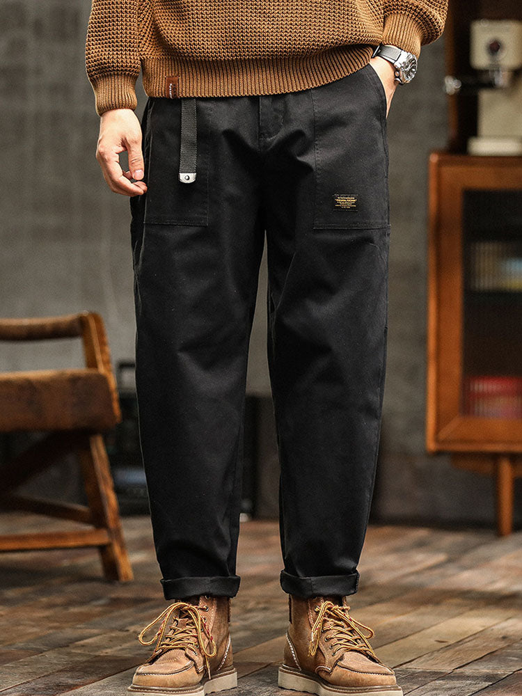 Men's relaxed fit utility pants, designed for comfort and versatile styling options.