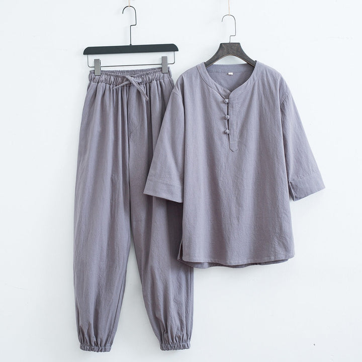 Men's breathable linen blend casual wear set, combining comfort and on-trend style