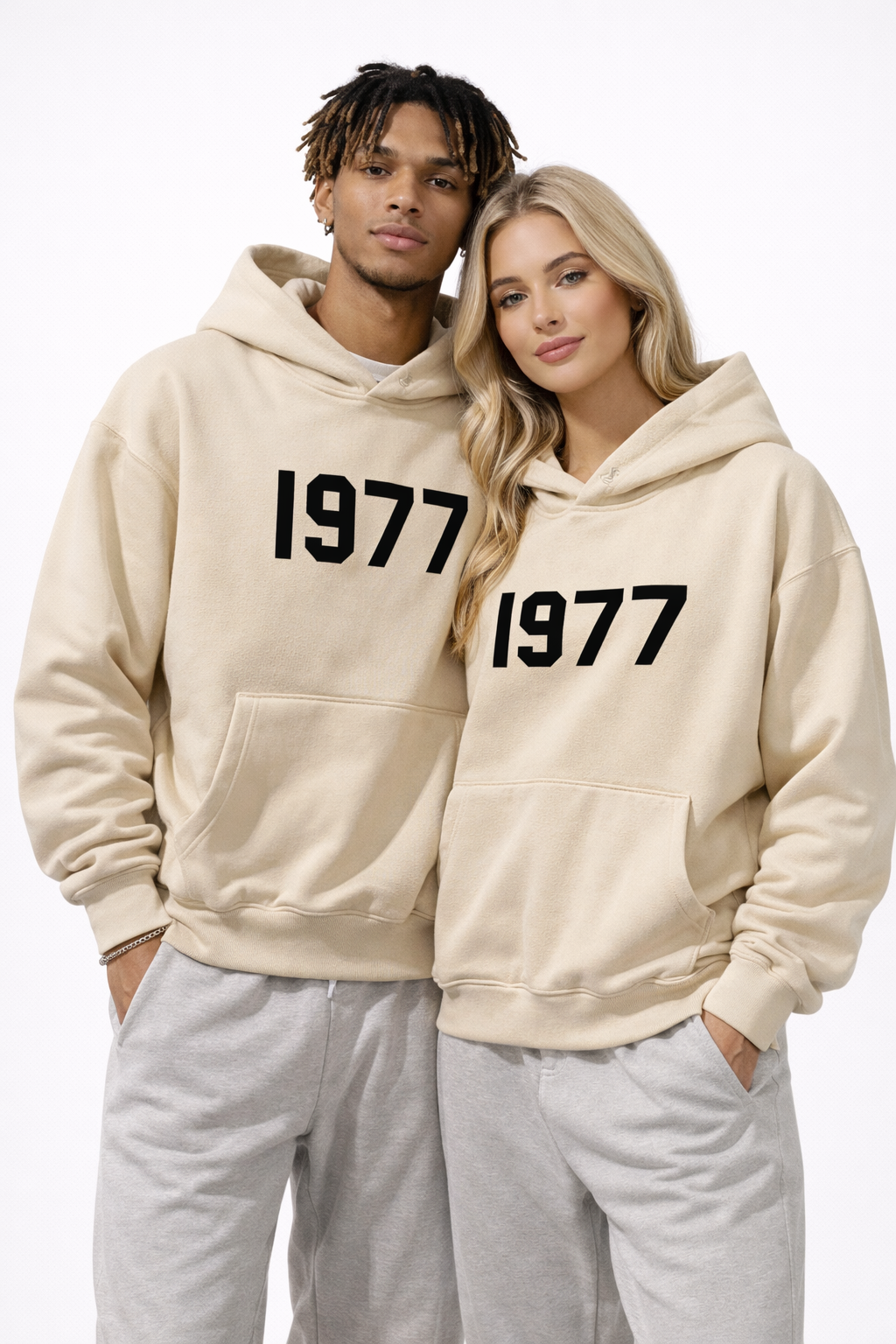 Men's Retro 1977 Streetwear Raglan Hoodie, a comfortable pullover for urban casual style.