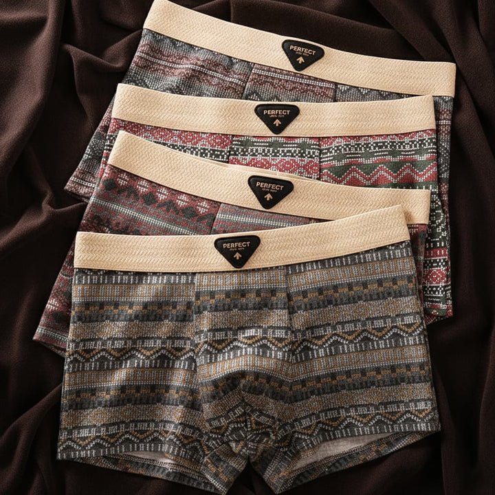Men's Retro Cotton Boxer Briefs. Soft, breathable organic cotton underwear for ultimate comfort & daily wear.