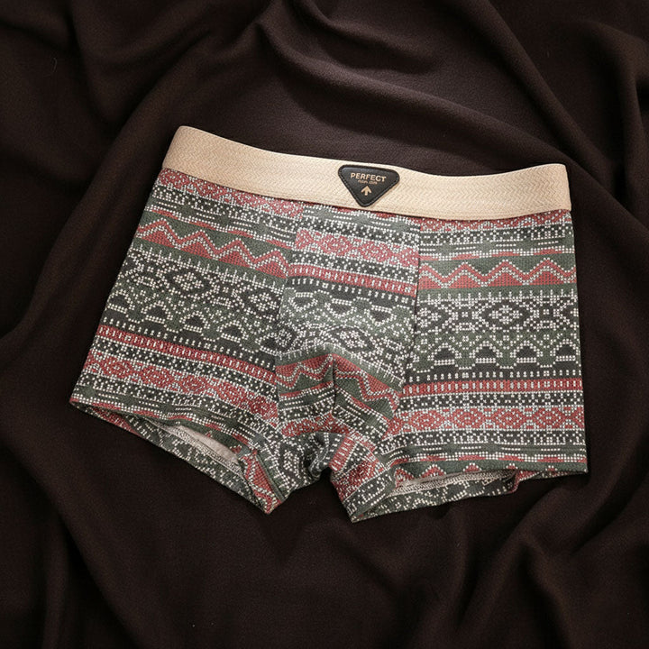Classic retro men's organic cotton boxer briefs. Soft, breathable & comfortable everyday underwear essentials.