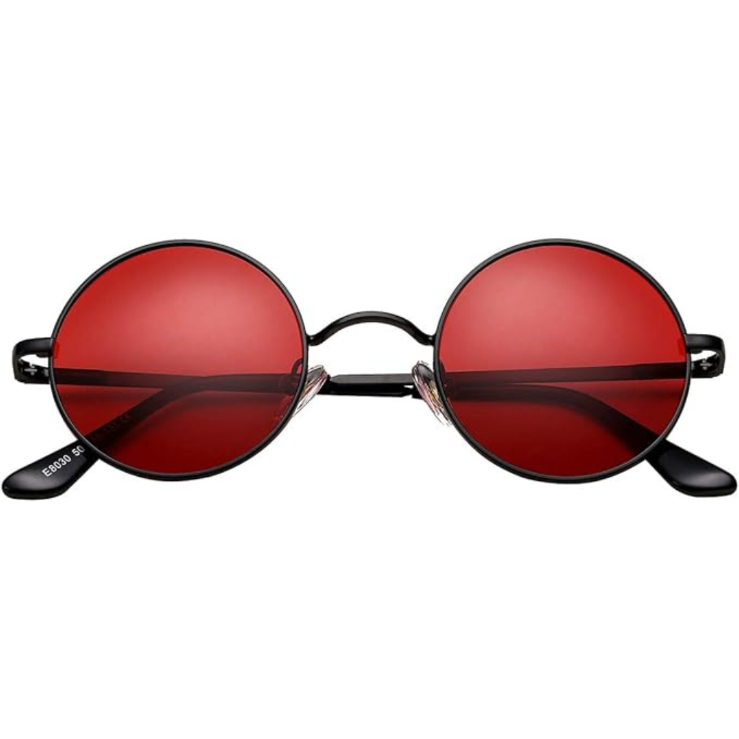 Stylish men's round polarized sunglasses with retro design. Offers excellent glare & UV protection for summer.