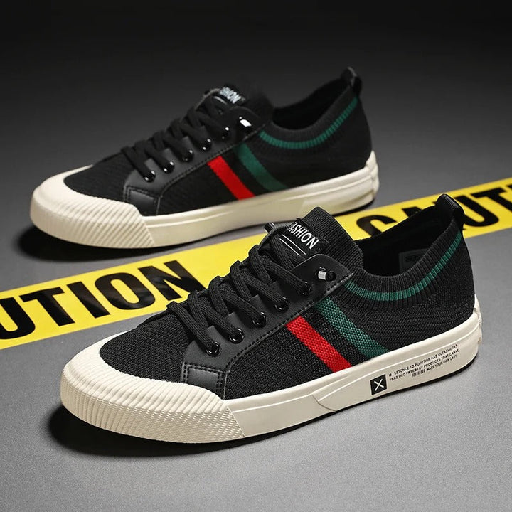 Classic retro stripe men's lightweight trainers, comfortable casual shoes for summer & spring wear.