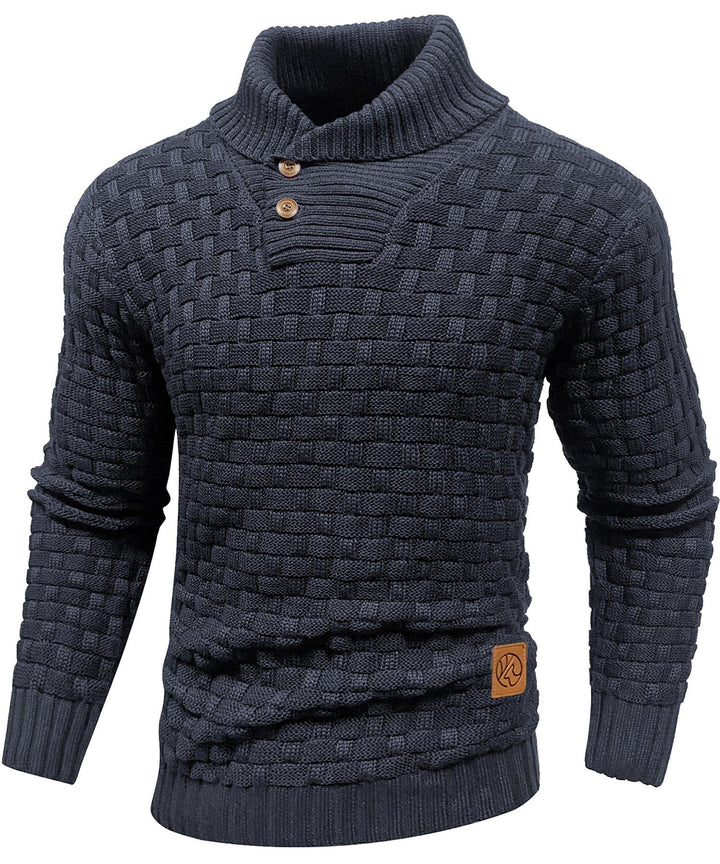 Stylish men's ribbed knit pullover in 'color', a warm long-sleeve crew neck sweater