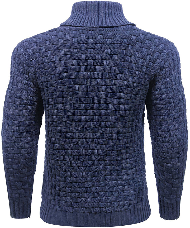Men's long-sleeve ribbed knit sweater, a practical and stylish addition to any wardrobe