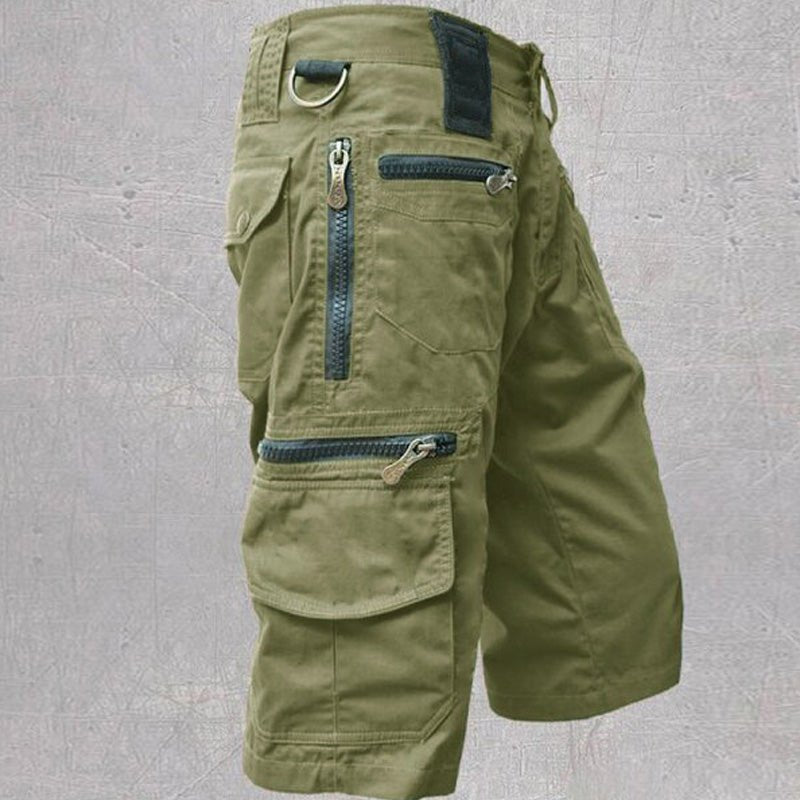 Versatile men's multi-pocket cargo shorts, comfortable for outdoor adventures, travel, and casual summer wear.