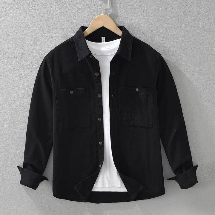 Comfortable men's casual overshirt. Relaxed fit layering piece for rugged style & everyday fashion.