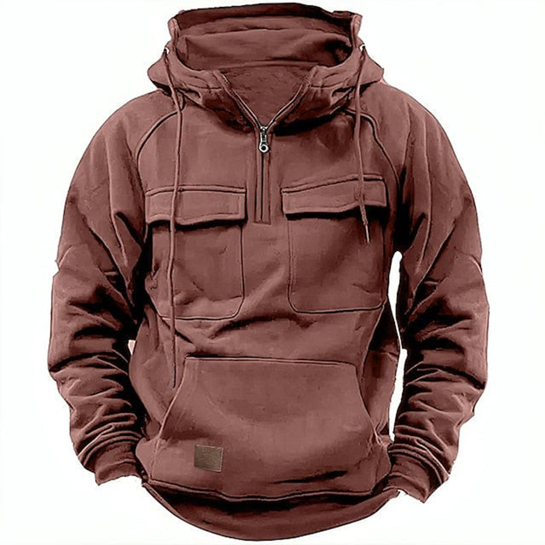 Stylish men's retro motorcycle full zip hoodie. Rugged comfort for everyday wear & vintage streetwear fashion.
