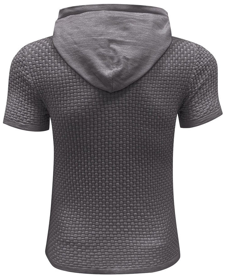 Men's short sleeve casual hoodie, versatile for gym or everyday outings