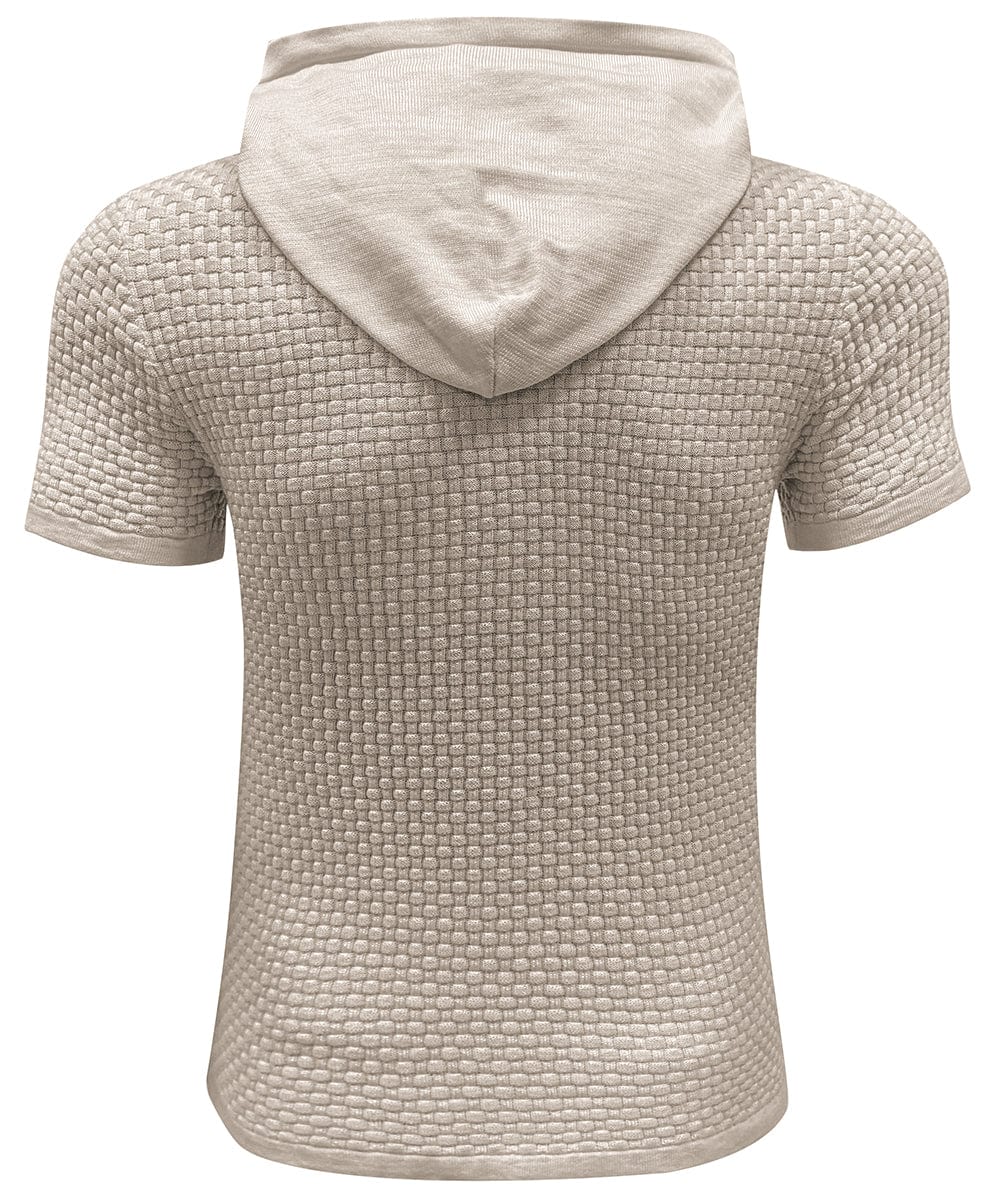 Activewear men's short sleeve pullover hoodie, perfect for a modern casual style