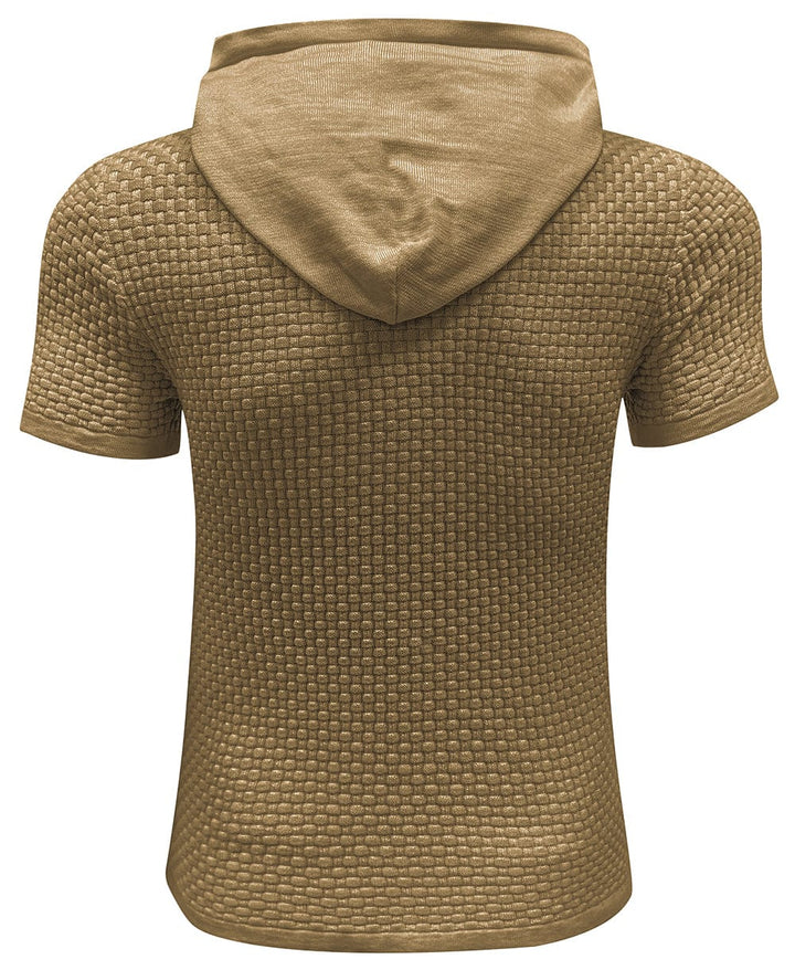 Casual men's short sleeve hoodie, lightweight and perfect for a relaxed fit