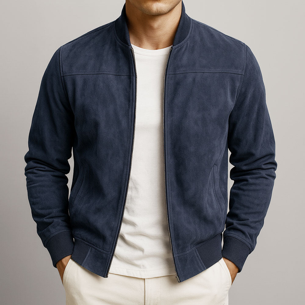 High-quality men's sleek bomber jacket. Lightweight, durable, and comfortable, suitable for all casual and everyday wear.