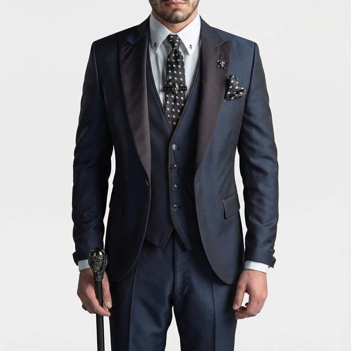 Seth men's slim-fit 3-piece formal suit, perfect for business, wedding, and high-end event fashion.