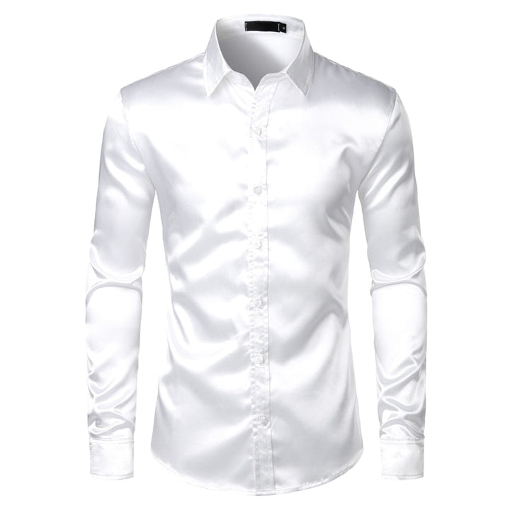 Classic men's long-sleeve button-down shirt. Versatile slim fit for men's fashion, business, or smart casual outfits.