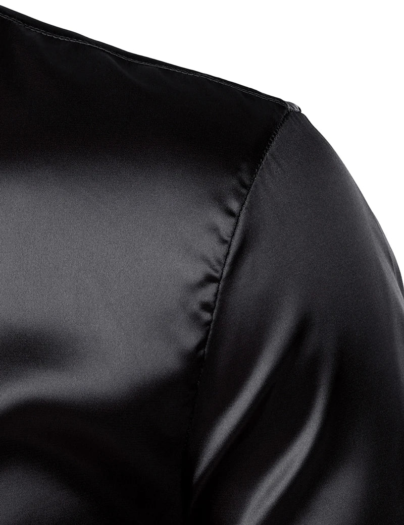 Modern men's slim fit long-sleeve dress shirt. Perfect button-down for sophisticated business casual & formal events.