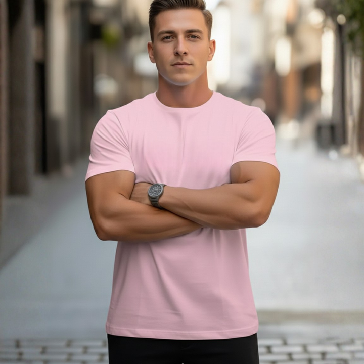 Essential men's slim fit crew neck short sleeve t-shirt, ideal casual wear & layering piece.