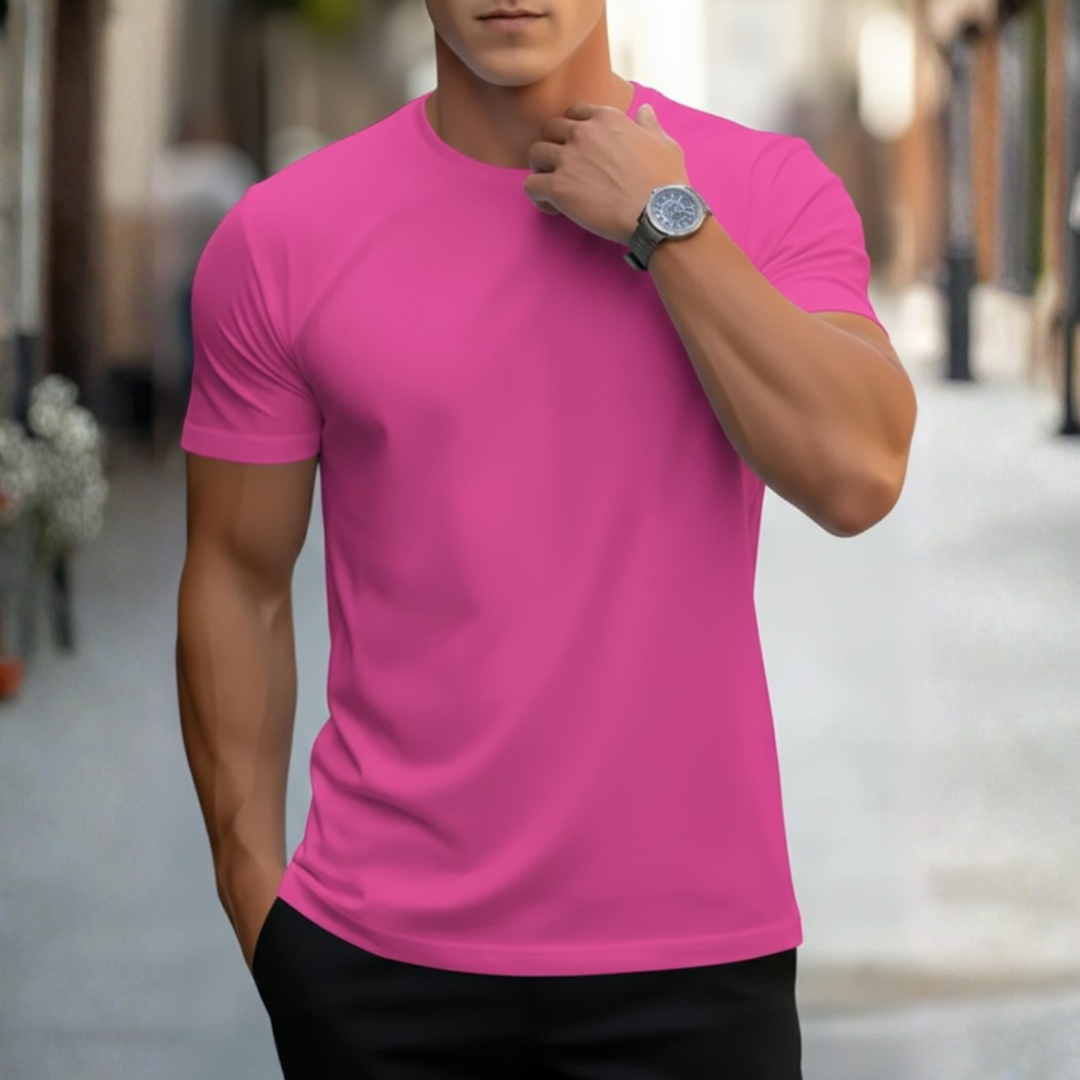 Fashionable & comfortable men's slim fit short sleeve crew neck t-shirt, a casual spring top.
