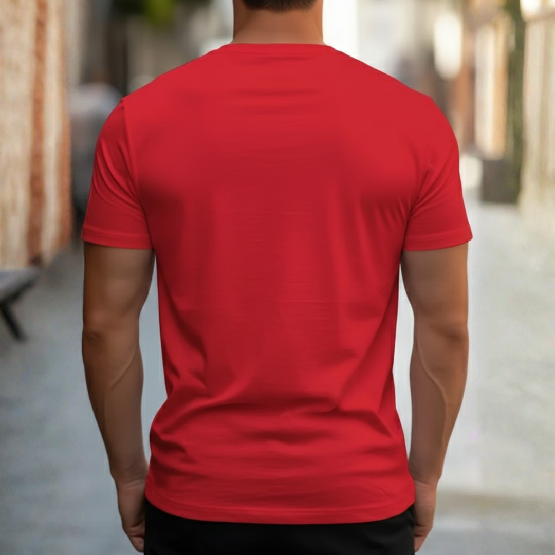 Comfortable men's slim fit short sleeve crew neck tee, ideal for casual wear & layering.
