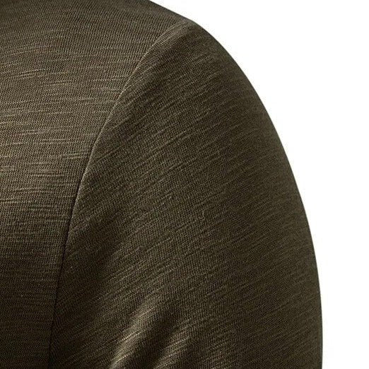 Casual men's henley long sleeve top, comfortable and versatile for daily wear.