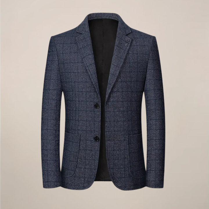 Men's slim fit plaid blazer. Classic check pattern jacket for modern business or smart casual wear. Fall & spring fashion.