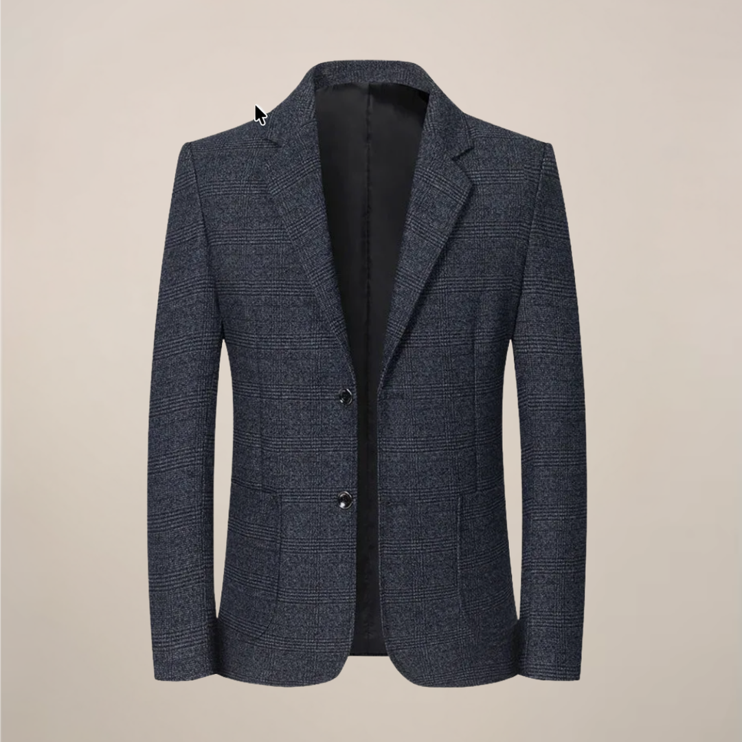 Refined men's slim fit plaid blazer. Timeless check pattern jacket, perfect for business meetings, formal wear, or smart casual.