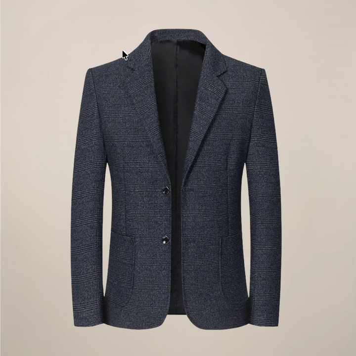 Refined men's slim fit plaid blazer. Timeless check pattern jacket, perfect for business meetings, formal wear, or smart casual.