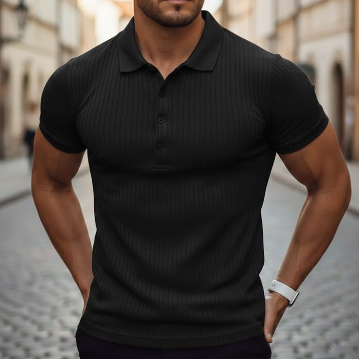 Classic men's slim fit polo shirt, ideal for an active lifestyle, summer fashion & athletic wear.