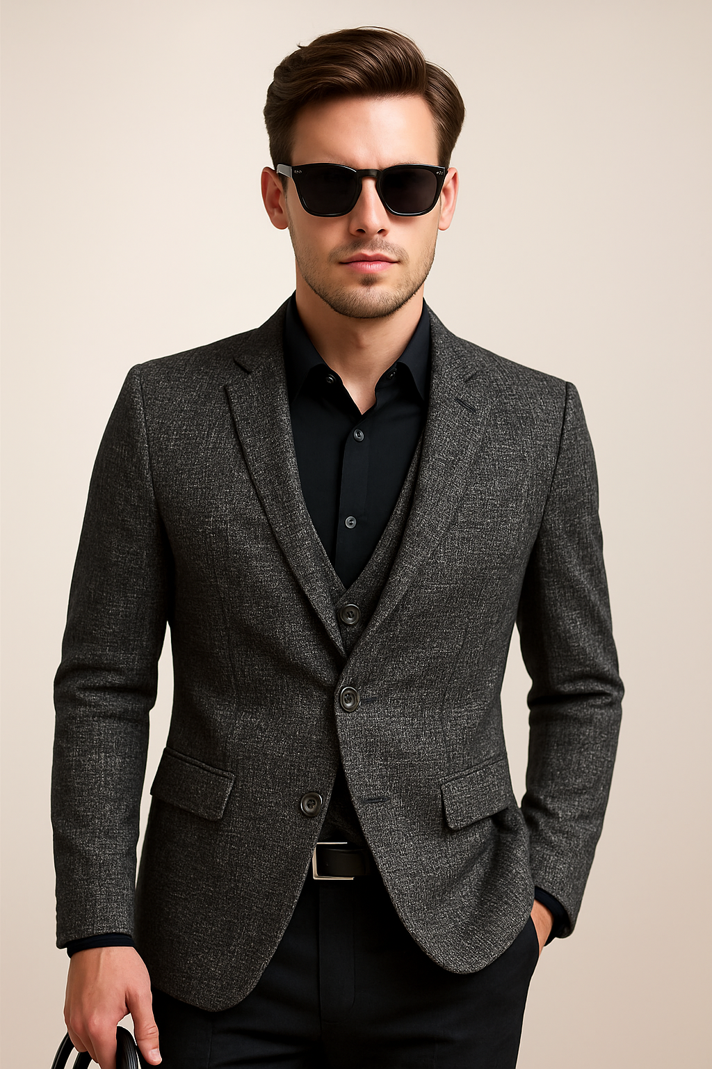 Effortless men's slim fit blazer with no-iron fabric, a comfortable and stylish spring outerwear essential.