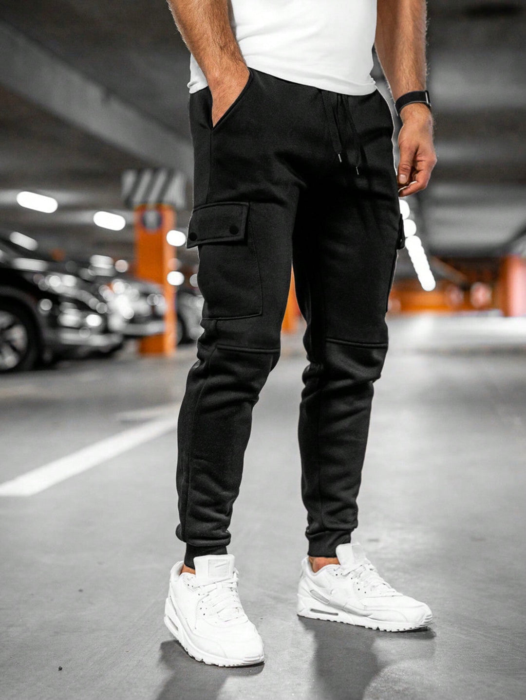 Everyday men's comfort wear: slim-fit streetwear joggers with a sleek, modern cut.