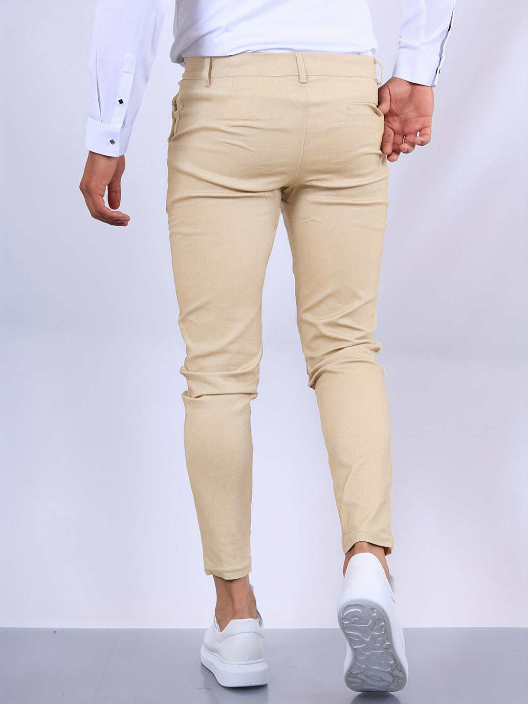 Men's versatile stretch comfort pants, slim fit chinos for casual to smart casual outfits.