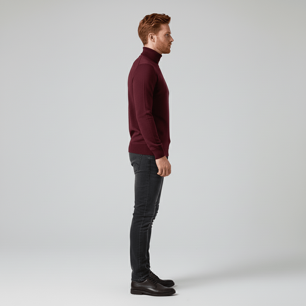 Warm & stylish men's slim-fit turtleneck sweater, ideal for winter wear.