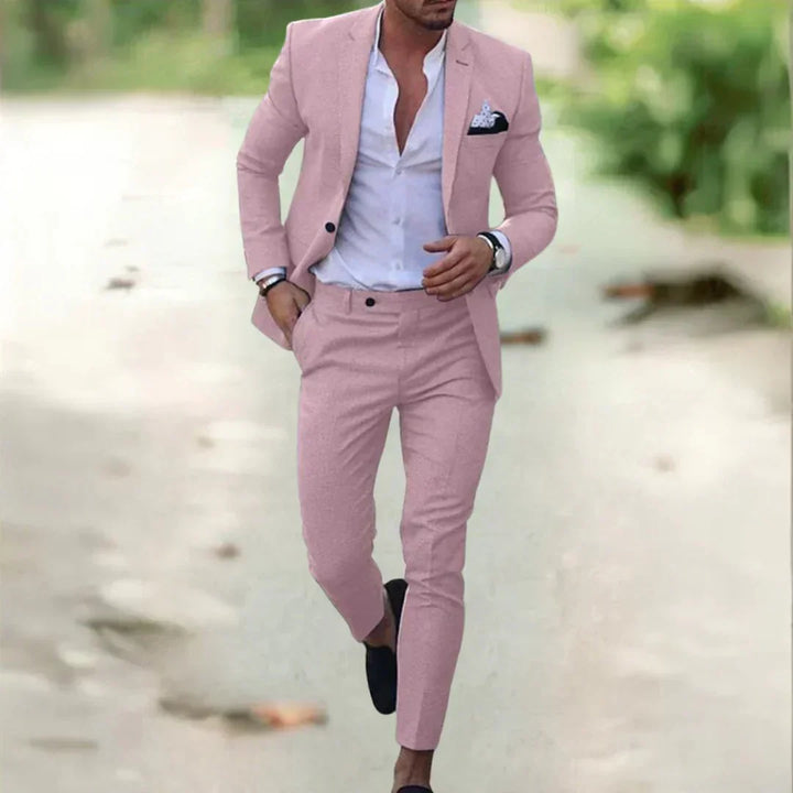 Elegant men's two-piece slim fit suit, a perfect choice for special occasions, formal parties, or a sharp tailored look.
