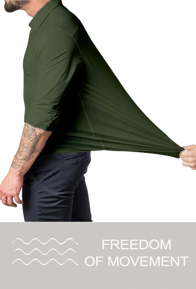 High-quality men's wrinkle-free long sleeve shirt, ultimate comfort & fit.
