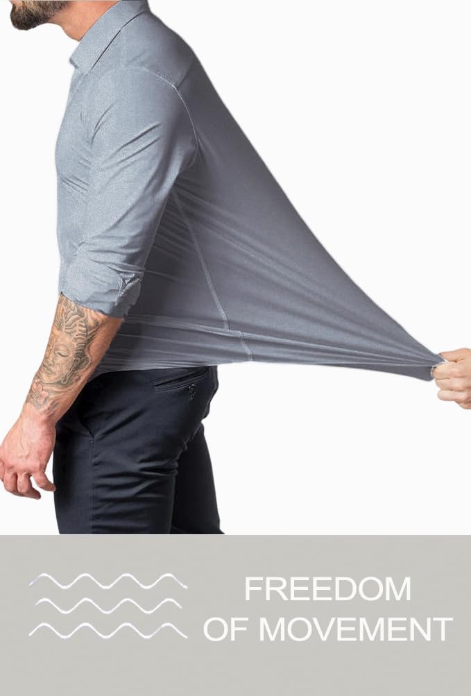 Stylish men's long sleeve slim fit shirt, non-iron for comfort & elegance.