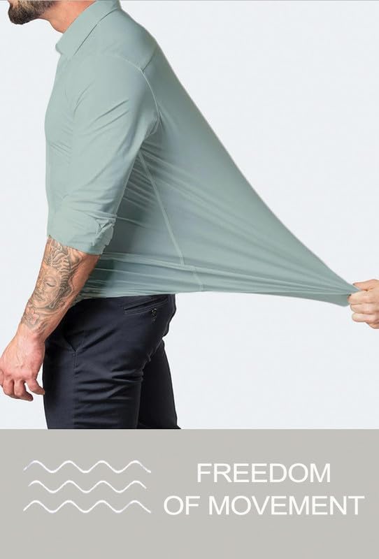 Versatile men's long sleeve slim fit shirt for office, casual or formal.