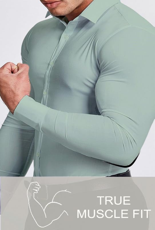 Business casual men's wrinkle-free button-down, ideal for work.