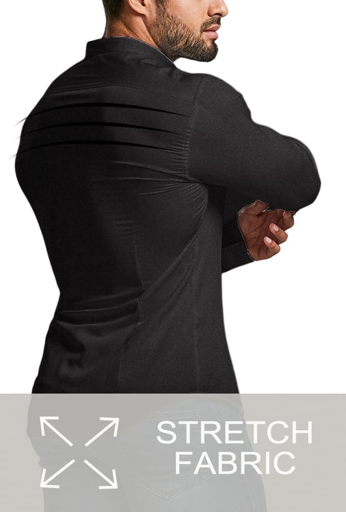 Professional men's wrinkle-free dress shirt, maintain a polished appearance.