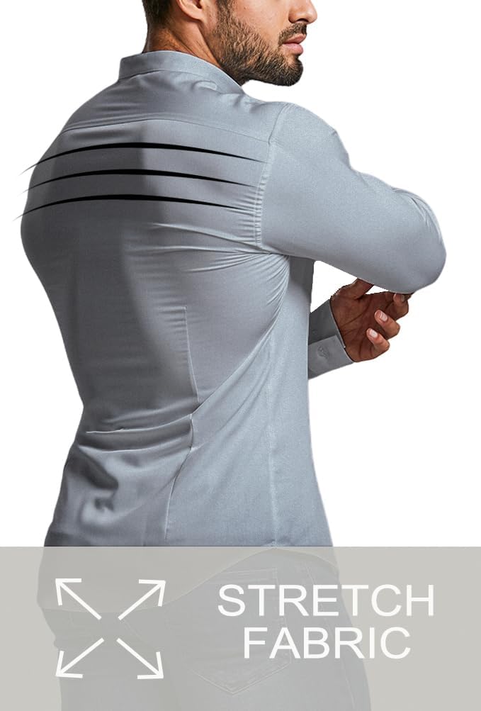 Versatile men's tailored fit dress shirt, easy care & stylish.