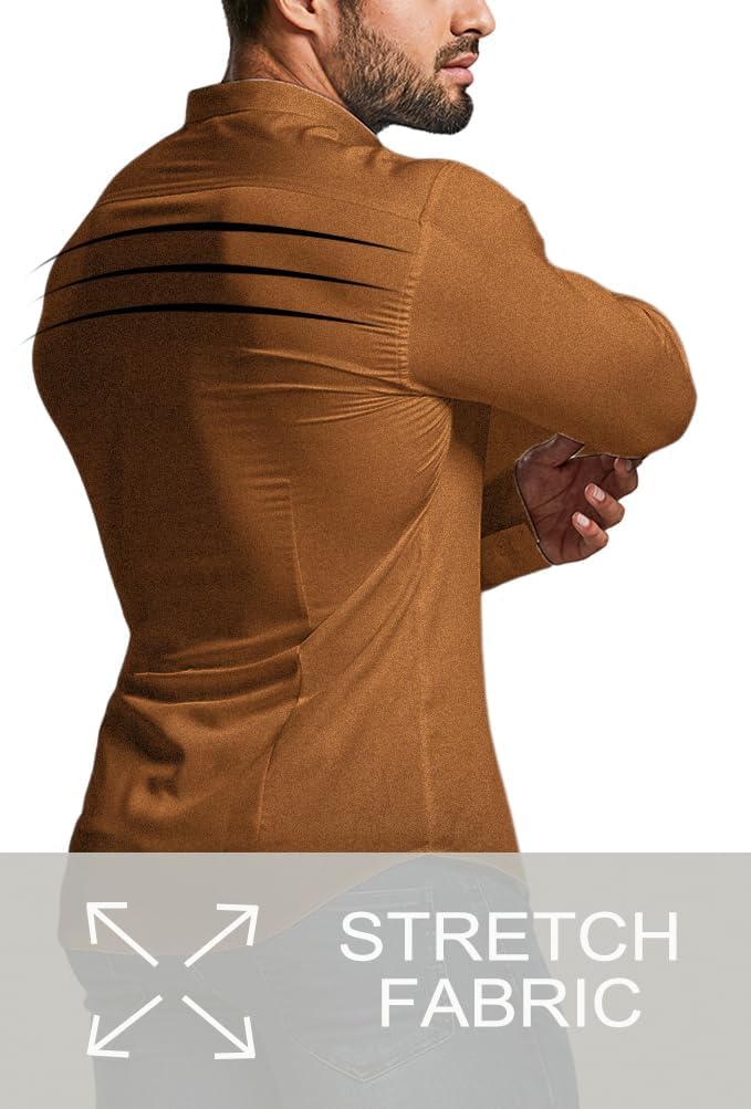 Premium men's slim fit dress shirt, combines style with wrinkle-free ease.
