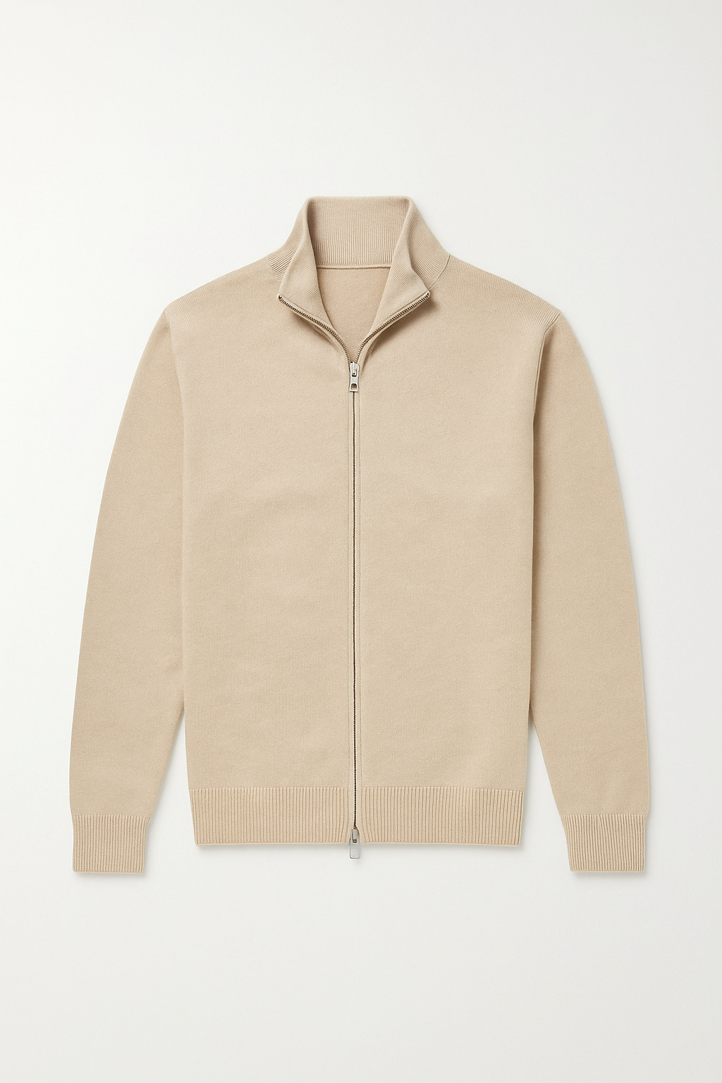 Everyday stylish men's slim fit zip-up jacket with stand collar. Modern, versatile outerwear for casual comfort.