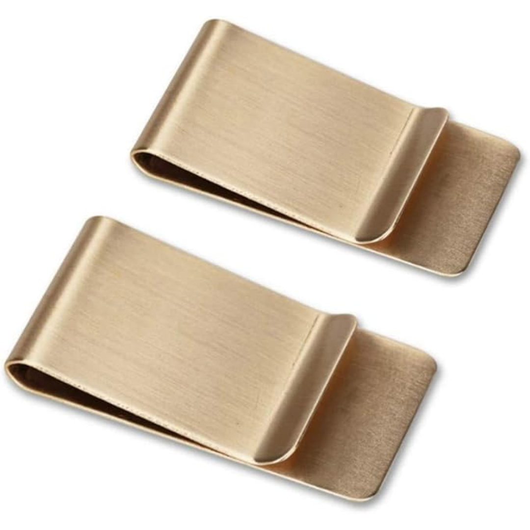 Men's slim stainless steel card holder & money clip 2-pack. Minimalist wallet for everyday carry.