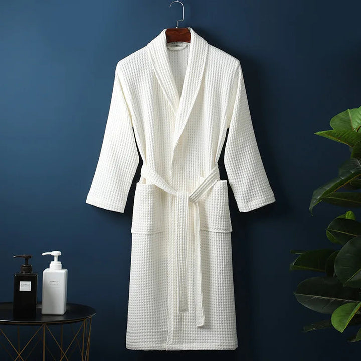 Gentlemen's soft cotton bathrobe, providing luxurious comfort and home relaxation.