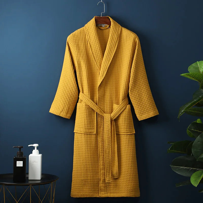 Premium men's cotton robe, an essential for home comfort and everyday relaxation.