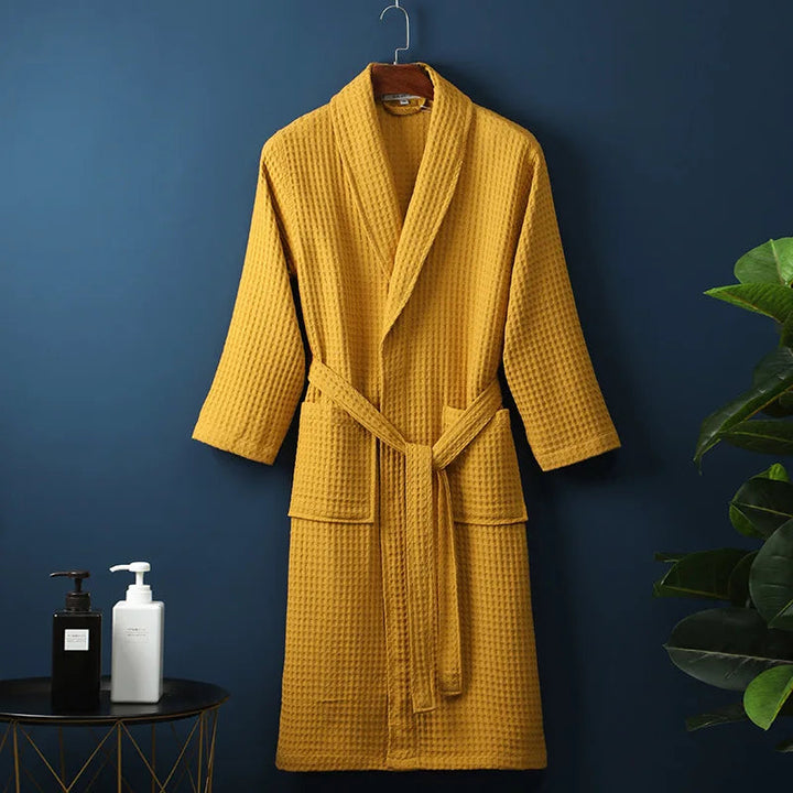 Premium men's cotton robe, an essential for home comfort and everyday relaxation.