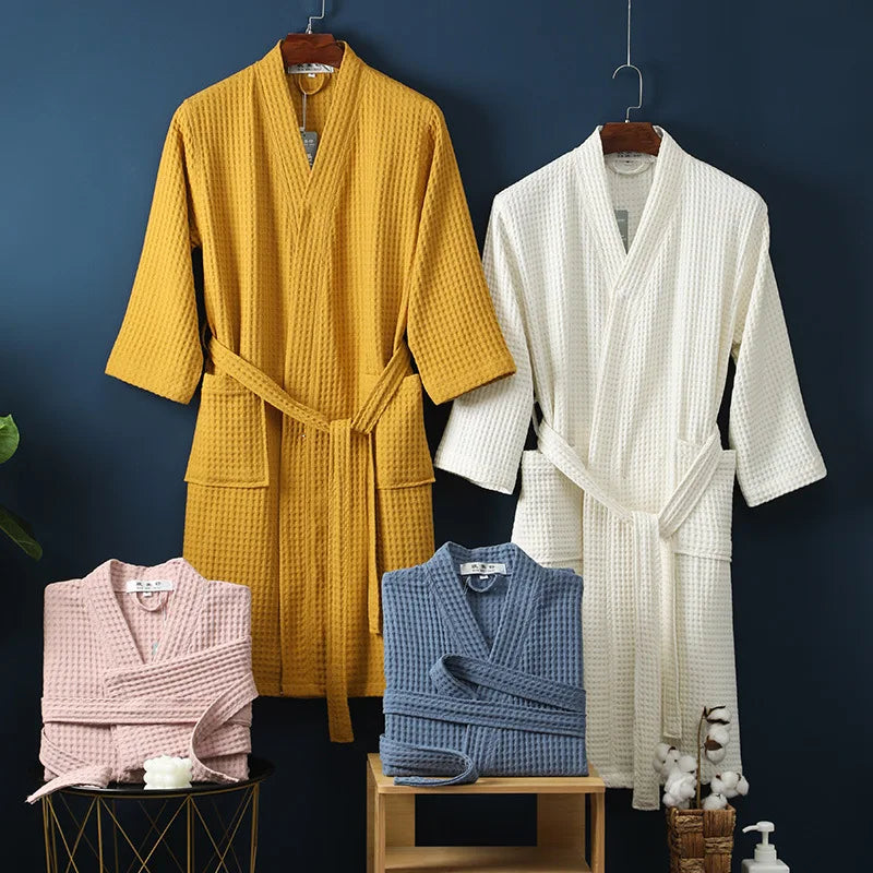 Men's comfortable cotton bathrobe, ideal soft home wear for maximum relaxation.