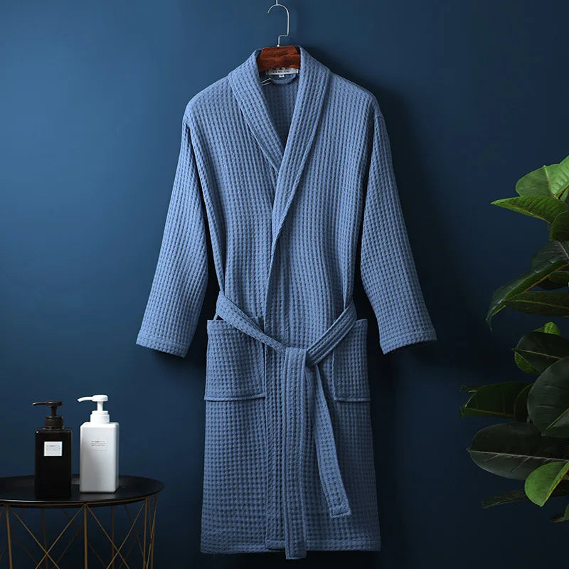 Men's ultimate comfort cotton bathrobe, a cozy loungewear piece for relaxation.