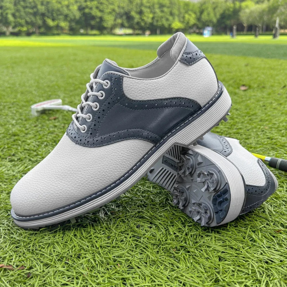 Men's Spiked Golf Brogue Shoes, showcasing durable construction and golf fashion