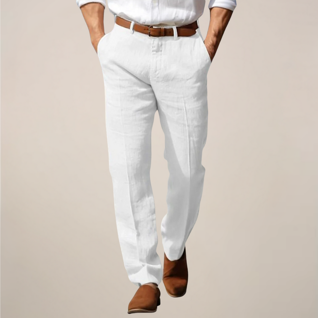 Everyday essential men's straight-leg pants, blending comfort with a modern look for summer and casual wear.